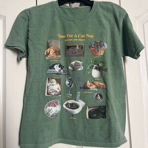 Urban Outfitters Green Cat Nap Tee